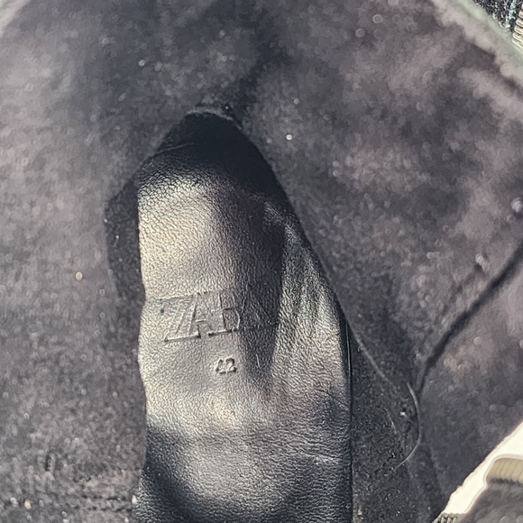 Zara Square Toe Suede Ankle Black Booties Size Women's 42 - Picture 13 of 14